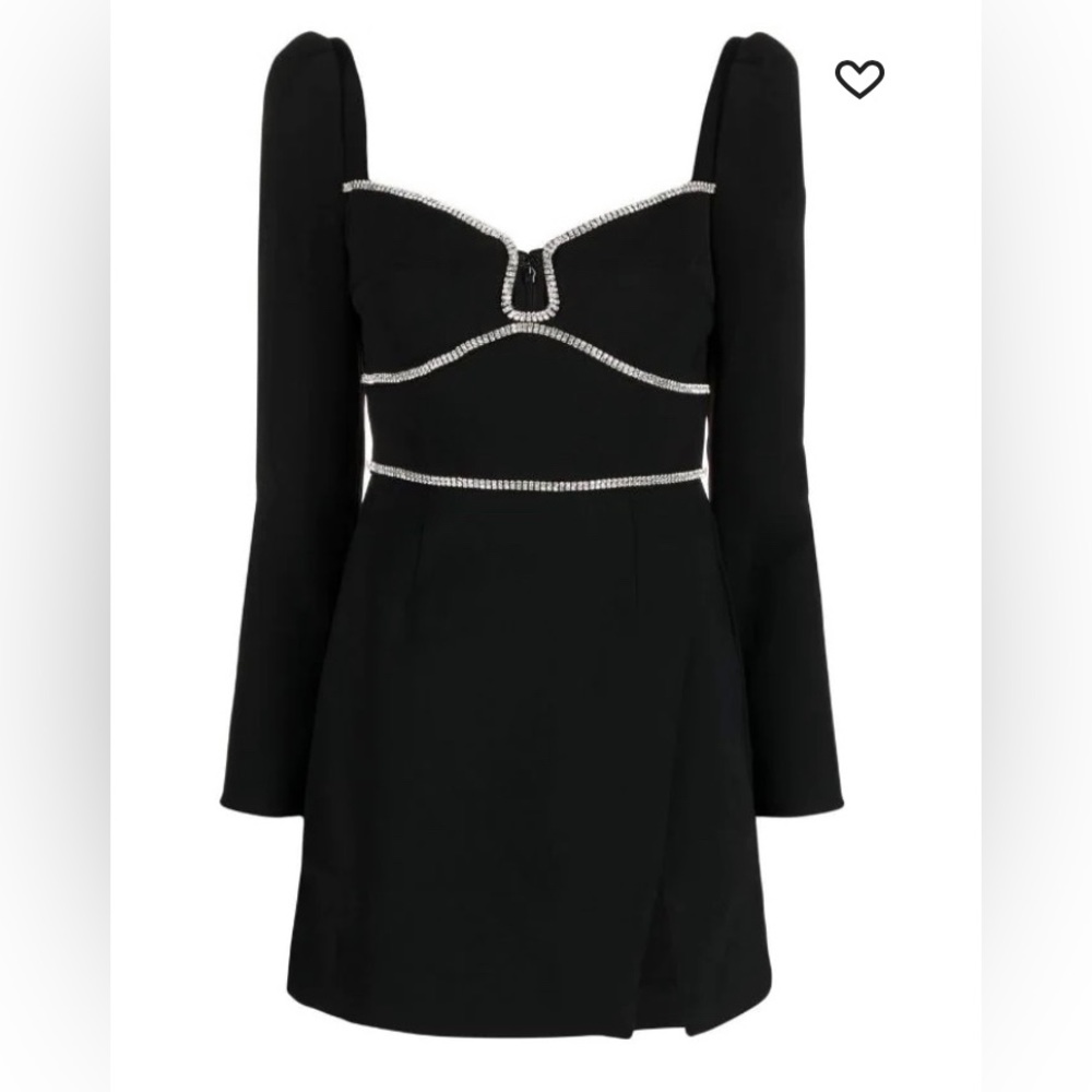Self-Portrait Diamanté-Trim Minidress